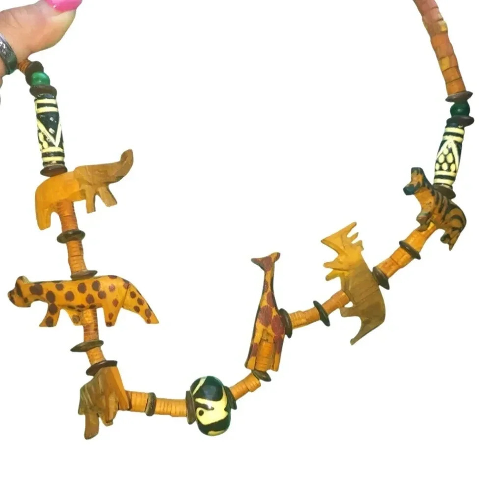 Handcarved Wooden Animal Necklace